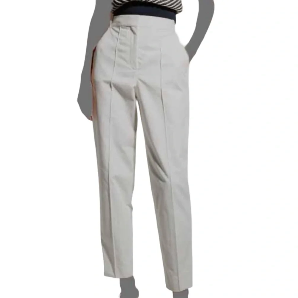 Tory Burch White Cotton Pleated Pants  Size 6  Style 1212-142932  Luxury…